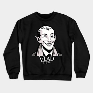 Vlad the Impaler Transylvania Vampire Fangs Smiling Crewneck Sweatshirt